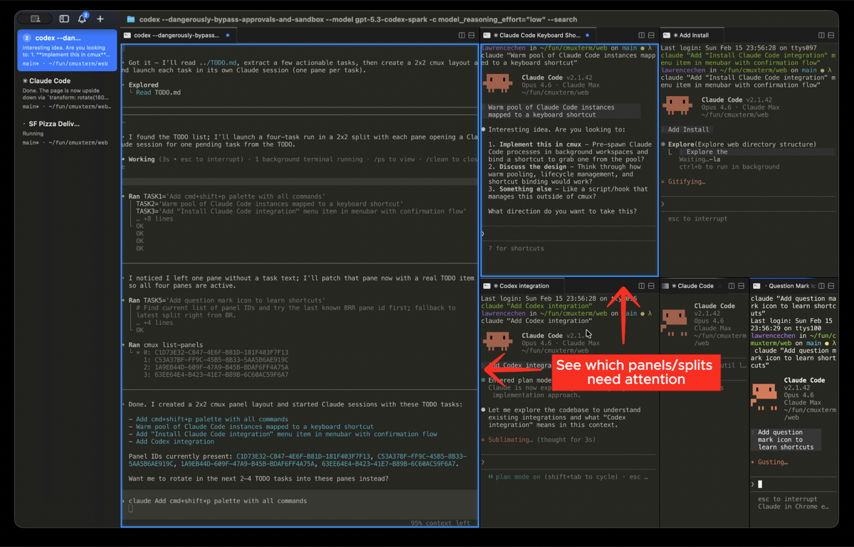 알림 링 - 파란색 링으로 입력 대기 상태 표시